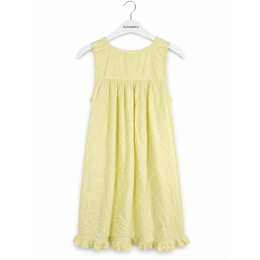 Adonna Nightgown Women XL Yellow Cotton Eyelet Embroidered Ruffle Sleep Gown - Picture 3 of 12